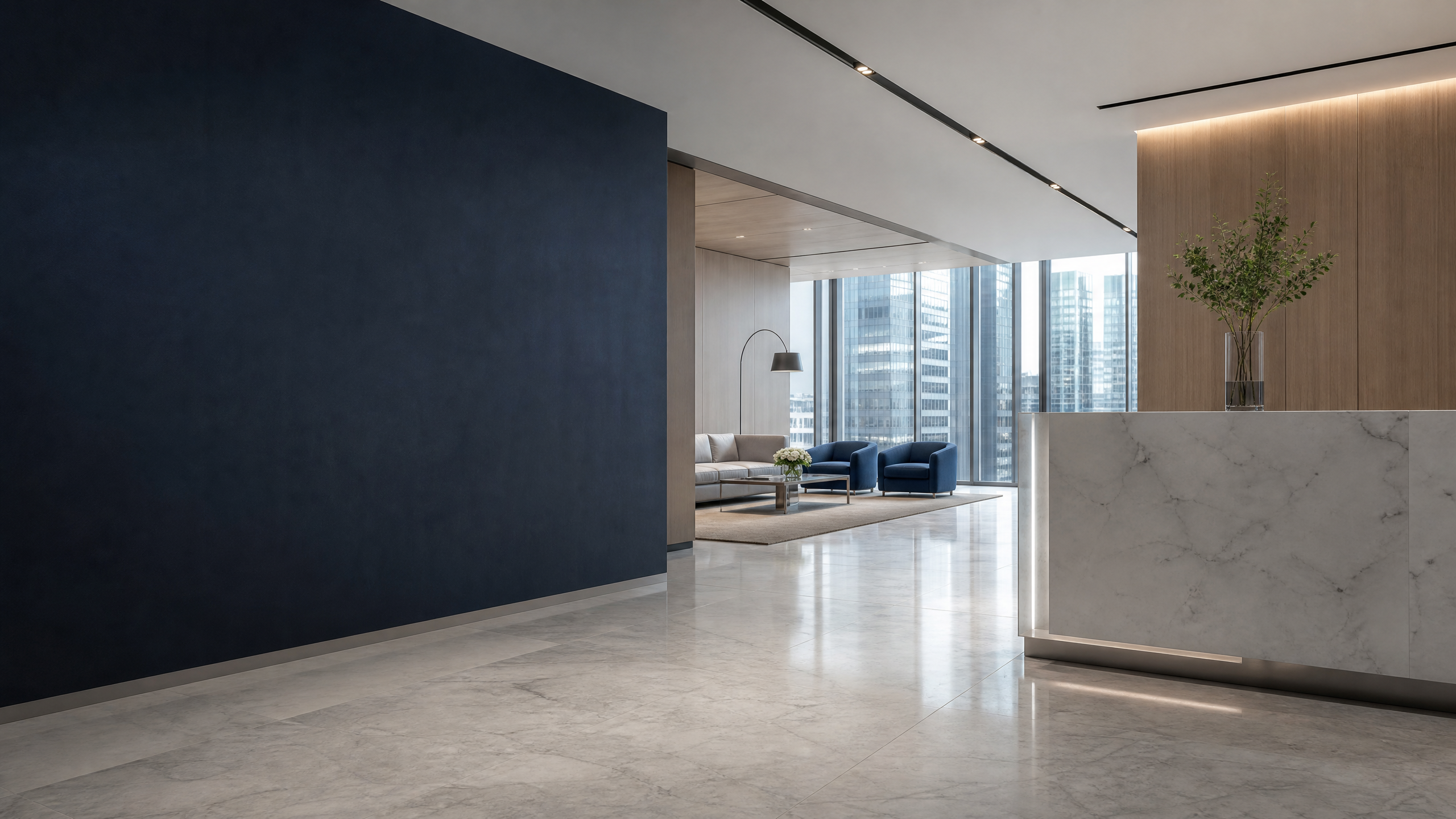 Representative contemporary office interior